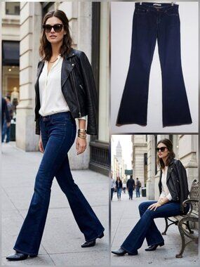 J BRAND BABE LOW RISE FLARE JEANS Y2K STARLESS DARK WASH STRETCH DENIM sz 27
